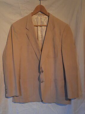 Kingsridge Imperial Microfiber Faux-Suede Cream Sportcoat, Men's 46R